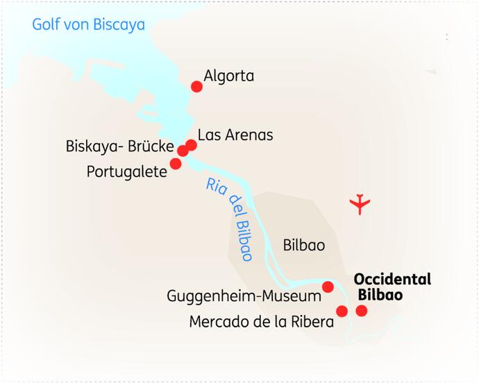 Reiseroute der 5 Tage Bilbao & San Sebastián Reise