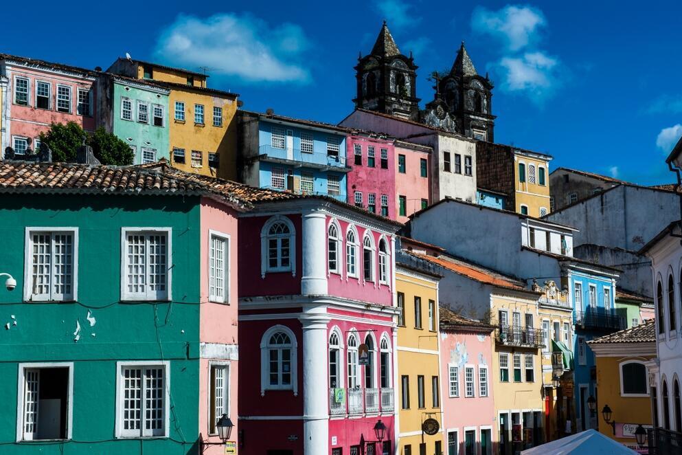 Bunte Häuser in Salvador 