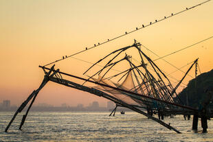 Traditionelles Fischernetz in Kochi