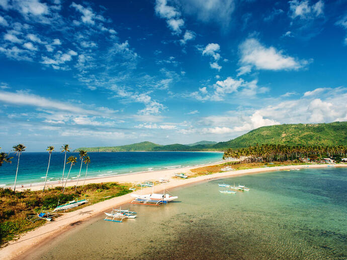 Twin Beach Nacpan Beach und Calitang Beach