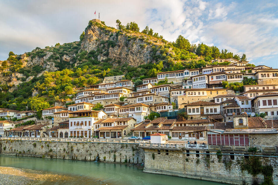 Weiße Häuser in Berat 