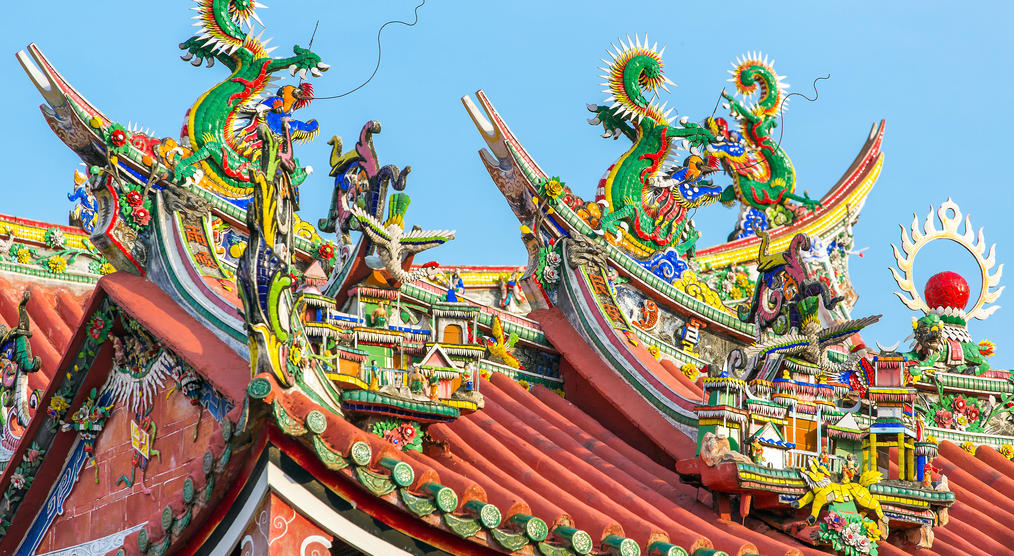 Dekoration des chinesischen Kuan Yin Tempels 