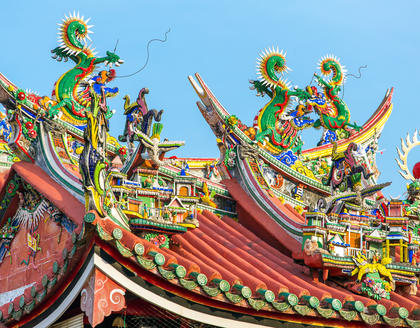 Dekoration des chinesischen Kuan Yin Tempels 