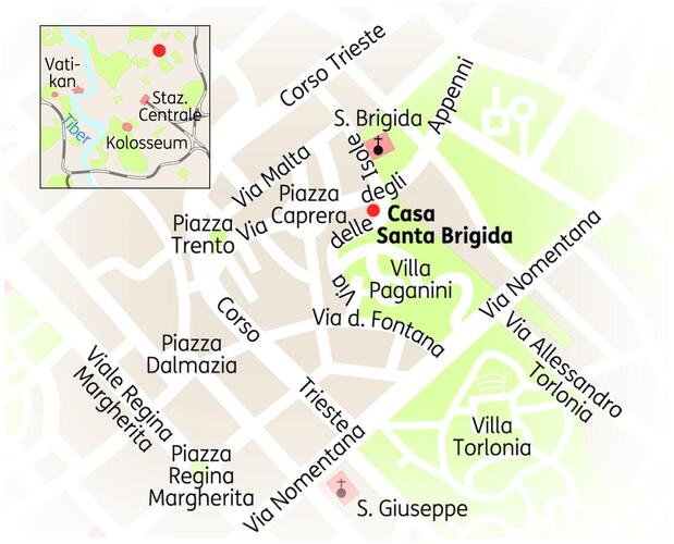 Reiseroute der 8 Tage Rom Reise