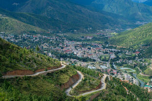 Vogelperspektive auf Thimphu 