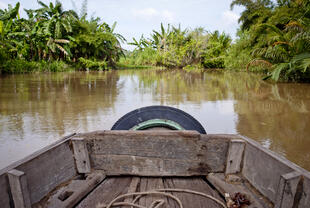 Boot auf dem Mekong in der Can Tho Region