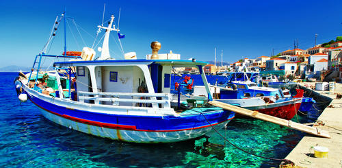 Traditionelle Fischerboote vor Rhodos