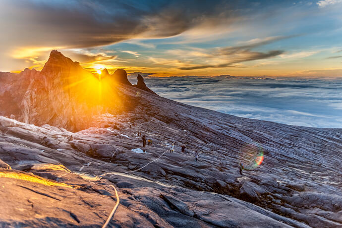 Sonnenuntergang am Berg Kinabalu