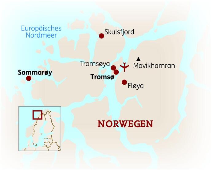 Reiseroute der 8 Tage Norwegen Reise