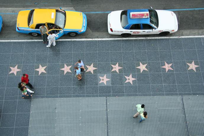 Walk of Fame in Hollywood aus der Vogelperspektive