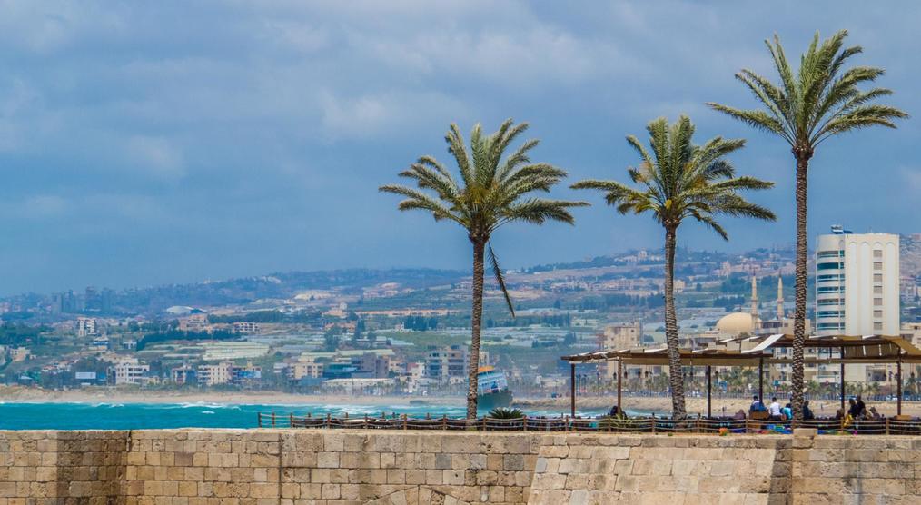 Palmen an Uferpromenade in Sidon, Libanon, SKR Reisen