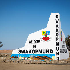 Willkommensschild in Swakopmund