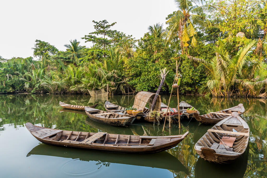 Boote im Mekong-Delta