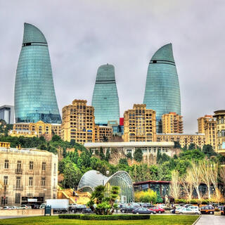 Blick auf Baku