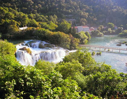 Krka Wasserfälle Skradinski buk von oben