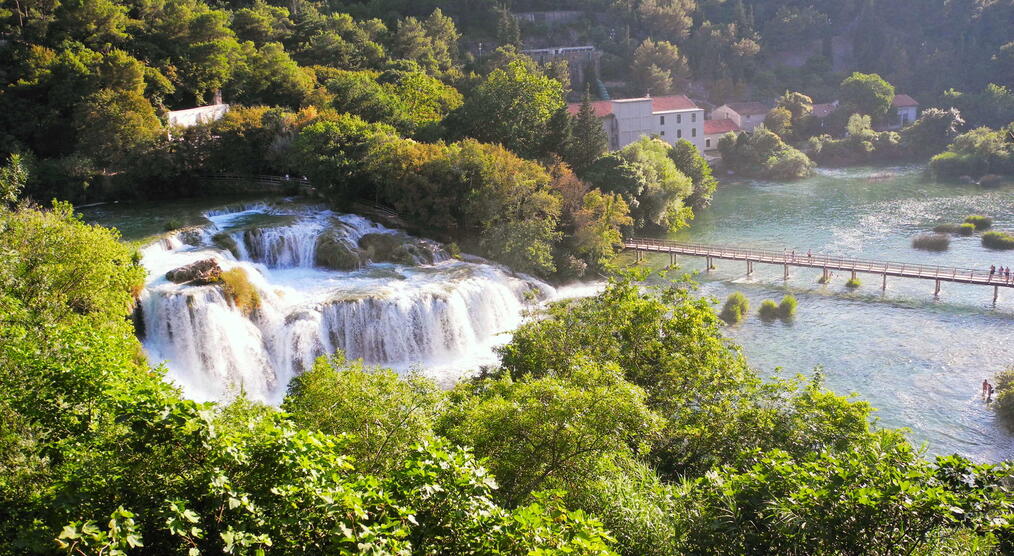 Krka Wasserfälle Skradinski buk von oben