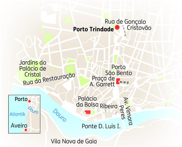 Reiseroute der 5 Tage Porto Reise
