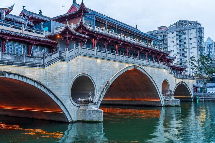 Das Wuhou-Tempel, ein historisches Wahrzeichen in Chengdu, China. 