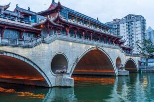 Das Wuhou-Tempel, ein historisches Wahrzeichen in Chengdu, China. 