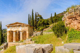 Archäologische Stätte mit Schatzhaus der Athener