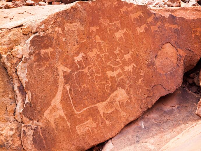 Gravur in Granitfelsen, Twyfelfontein