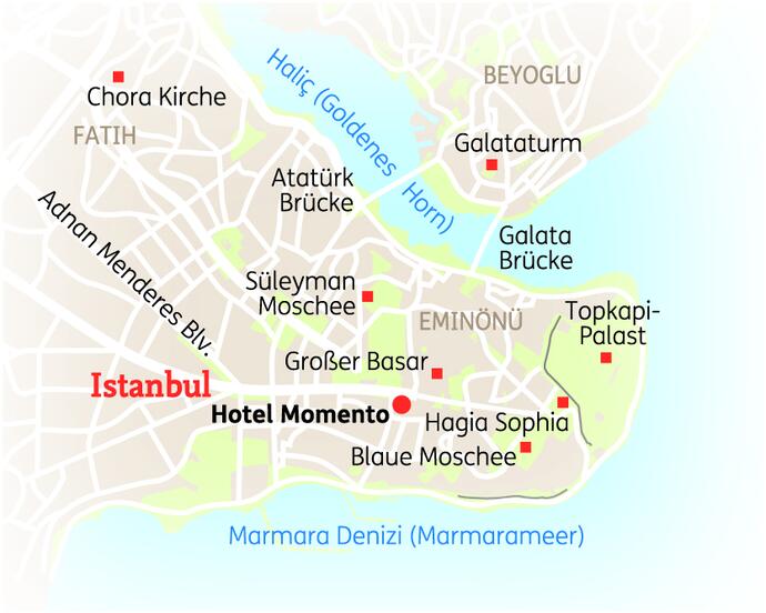 Reiseroute der 5 Tage Istanbul Reise