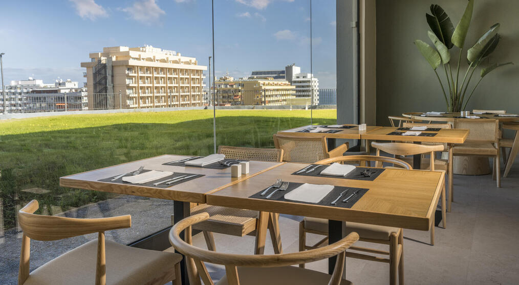 Gartenblick aus dem Restaurant
