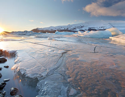 Sonnenaufgang über dem Gletscher
