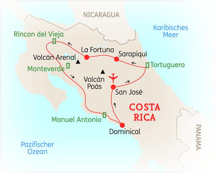 16 Tage Costa Rica Rundreise Höhepunkte 2020
