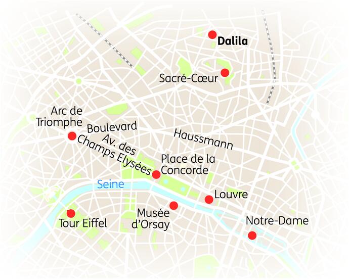Reiseroute der 6 Tage Paris Reise