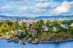 Blick auf Oslo vom Oslofjord