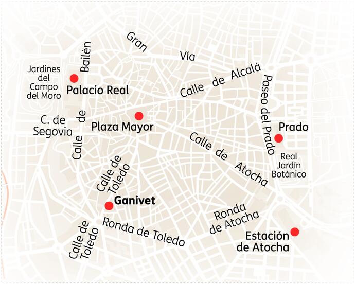 Reiseroute der 5 Tage Madrid Reise