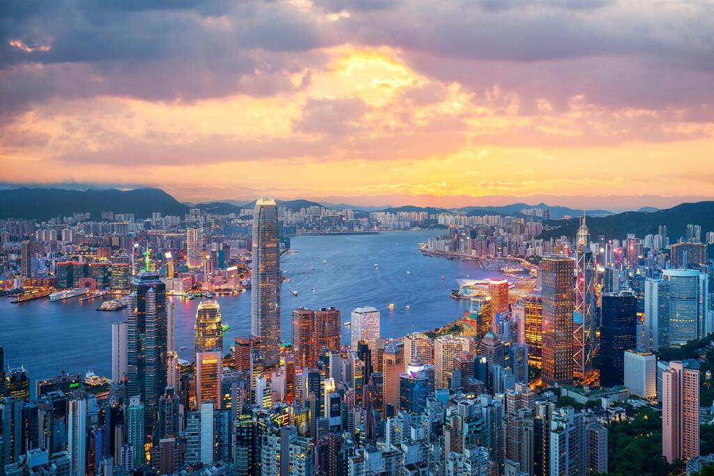 Hongkong bei Sonnenuntergang