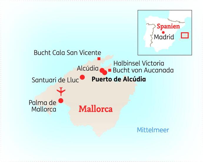 Reiseroute der 8 Tage Mallorca Reise
