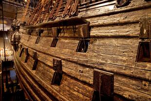 Schießlöcher am Vasa Kriegsschiff