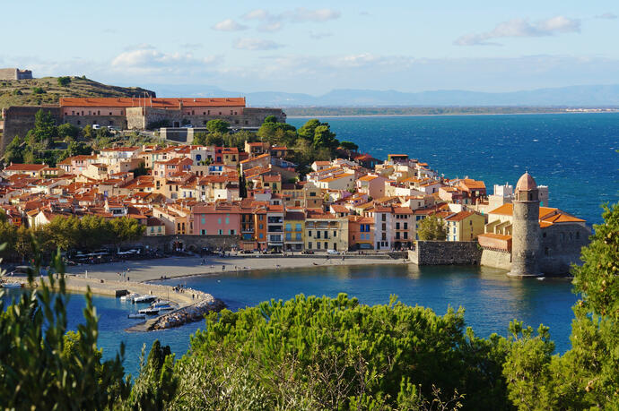 Collioure Küstendorf im Süden Frankreichs Mittelmeer Languedoc Roussillon