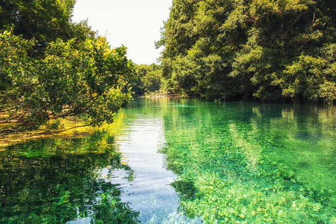 Fluss Schwarzer Drin am Ohrid See