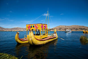 Traditionelle Boot auf dem Titicacasee