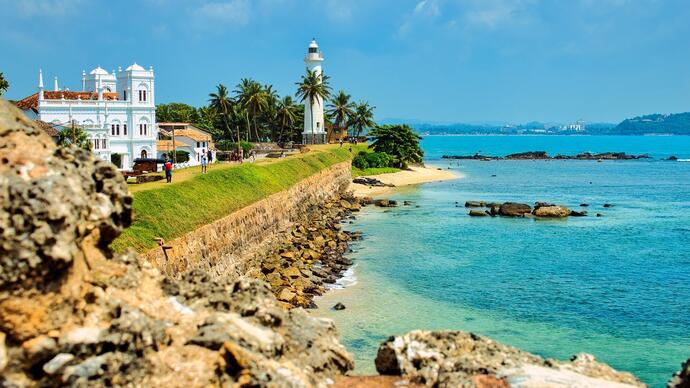 Leuchturm an der Küste von Galle in Sri Lanka