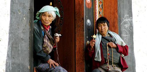 Ältere Damen in Bumthang