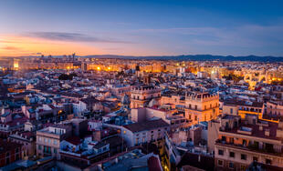 Sonnenuntergang über der Altstadt Valèncias