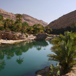 Wasserteich in Wadi Bani Khalid