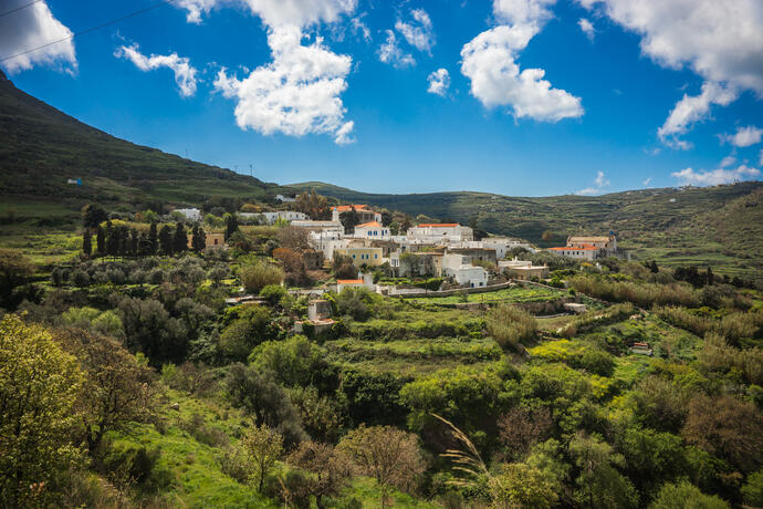 Fruchtbare Landschaft auf Tinos