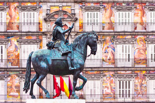 Bronze Statue König Philip III auf dem Plaza Mayor