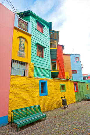 Bunte Häuserfassaden im Viertel La Boca, Buenos Aires