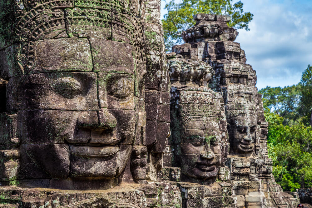 Buddhistische Gesichter auf Türmen im Bayon