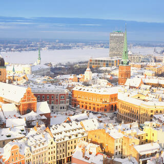 Schneebedecktes Riga