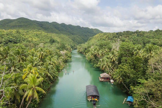 Loboc River mit Boot auf Bohol