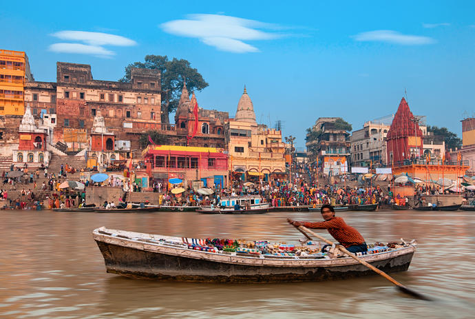 Ghats am Ganges in Varanasi