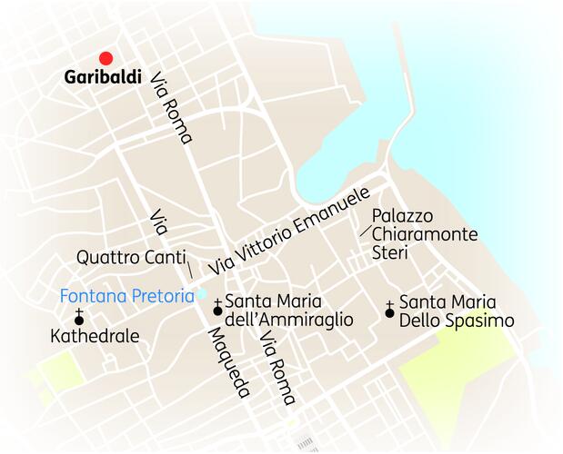 Reiseroute der 6 Tage Palermo  Reise